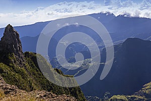 Mafate circus, from piton Maido, La Reunion island photo