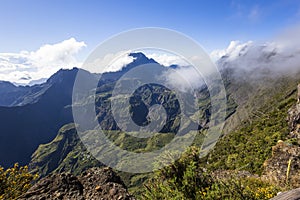 Mafate circus, from piton Maido, La Reunion island photo