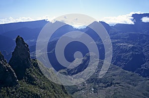 Mafate cirque from Maido, Reunion Island photo