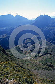 Mafate cirque from Maido, Reunion Island photo