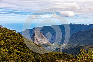 Mafate, Reunion Island - Scenic view of Mafate cirque from Salazie cirque