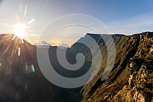 Mafate, Reunion Island - View to Mafate cirque from Maido point of view photo