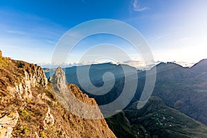 Mafate, Reunion Island - View to Mafate cirque from Maido point of view photo