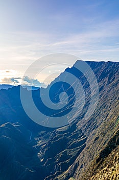 Mafate, Reunion Island - View to Mafate cirque from Maido point of view photo
