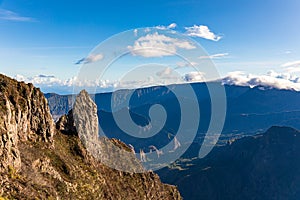 Mafate, Reunion Island - View to Mafate cirque from Maido point of view photo