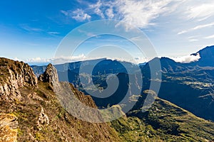 Mafate, Reunion Island - View to Mafate cirque from Maido point of view photo