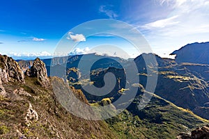 Mafate, Reunion Island - View to Mafate cirque from Maido point of view photo