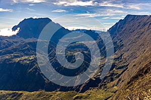 Mafate, Reunion Island - View to Mafate cirque from Maido point of view photo