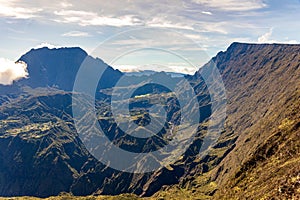 Mafate, Reunion Island - View to Mafate cirque from Maido point of view photo