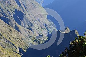 Mafate volcanic caldera in the island of RÃ©union