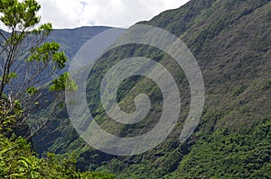 Mafate volcanic caldera in the island of RÃ©union