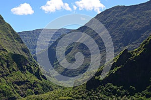 Mafate volcanic caldera in the island of RÃ©union