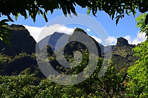 Mafate volcanic caldera in the island of RÃ©union