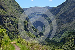 Mafate volcanic caldera in the island of RÃ©union