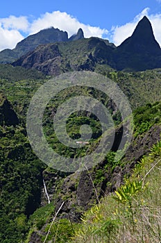 Mafate volcanic caldera in the island of RÃ©union