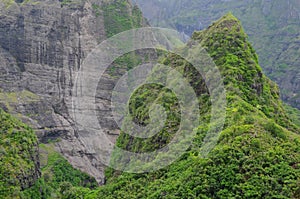 Mafate volcanic caldera in the island of RÃ©union