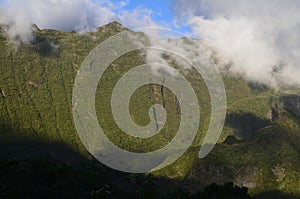 Mafate volcanic caldera in the island of RÃ©union