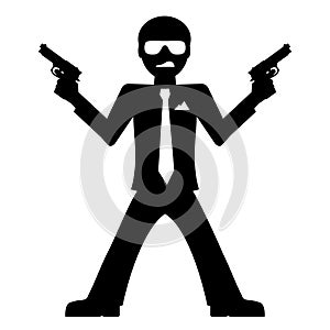 Mafia man with guns photo