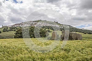 Magacela town from Dolmen, Extremadura, Spain photo