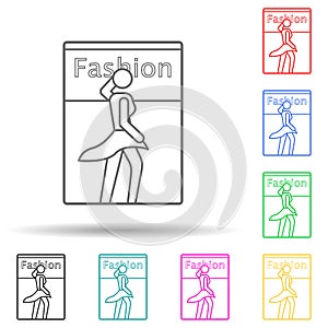 magazine cover multi color style icon. Simple thin line, outline vector of media icons for ui and ux, website or mobile