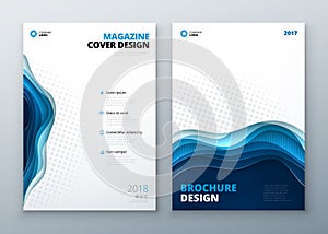 Magazine design template. Paper carve abstract cover for brochure flyer magazine annual report or catalog design