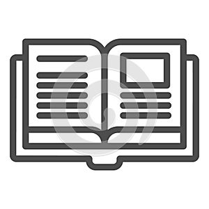 Magazine line icon. Open book vector illustration  on white. Notebook outline style design, designed for web and
