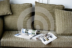 Magazine on Sofa