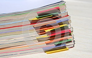 Magazines with colored tabs