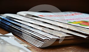 Magazines and shelf photo