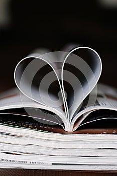 Magazines on a table