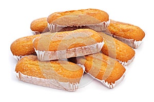 Magdalenas largas, typical spanish plain muffins