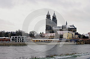 Magdeburg cathedral in winter photo