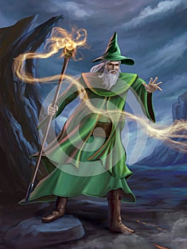 Mage casting a spell photo