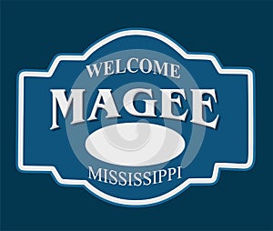 Magee Mississippi with blue background