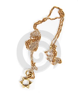 Magen David gold necklace