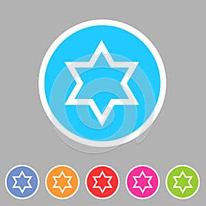 Magen david star israel symbol icon flat web sign symbol logo label