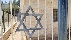 magendavid blue star of israel, metal fence