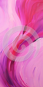 Magenta Abstract Painting With Swirling Brushstrokes