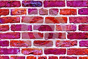 Magenta color brick wall texture background