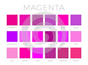 Magenta Color Shades Swatches