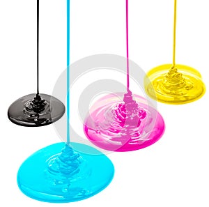 Magenta, cyan, yellow and black (CMYK) isolated