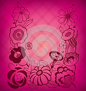 Magenta floral background