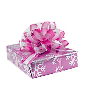Magenta gift box with glossy ribbon
