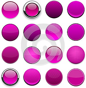 Magenta high-detailed modern web buttons.