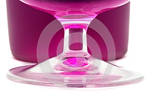 Magenta liquid in a glass