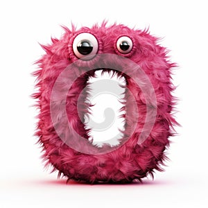 Magenta Monster Letter O Photobashing Art With Monochromatic Color Scheme