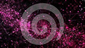 Magenta Network: Abstract Data Plexus Background For Technology & Science Visuals