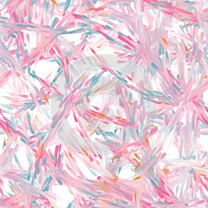 Magenta, pink, orange and blue brush strokes on the white background. Oil painting texture. seamless pattern. Pattern for wrapping