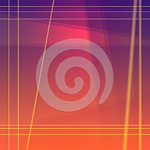 Magenta purple blend with orange Geometric square background with abstract dynamic lines
