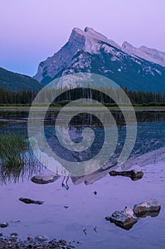 Magenta sunset at Vermillion Lakes